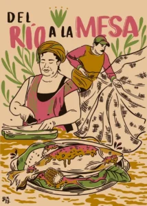 Cartel conmemorativo Del Río a la Mesa